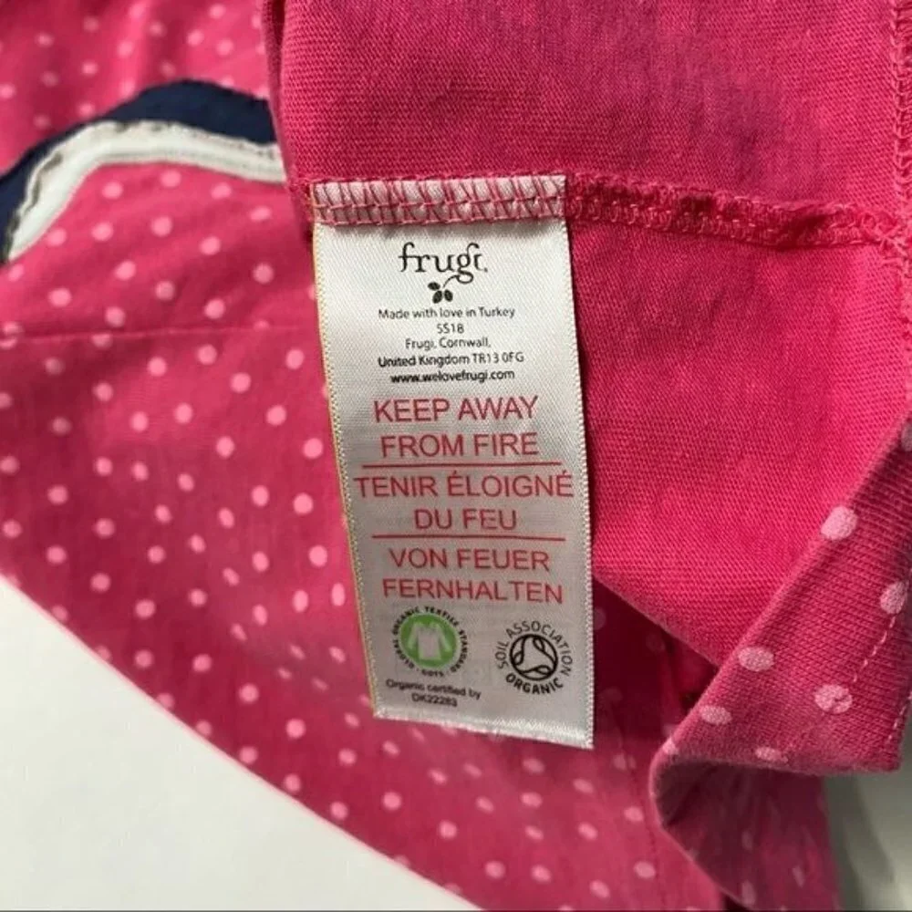 Frugi Fiona Tunic Squirrel Pink Polka Dot 2-3Y